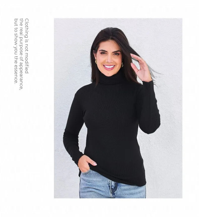 Suéter Cacharrel Feminino Gola Alta em Tricot — Perfeito para o Inverno