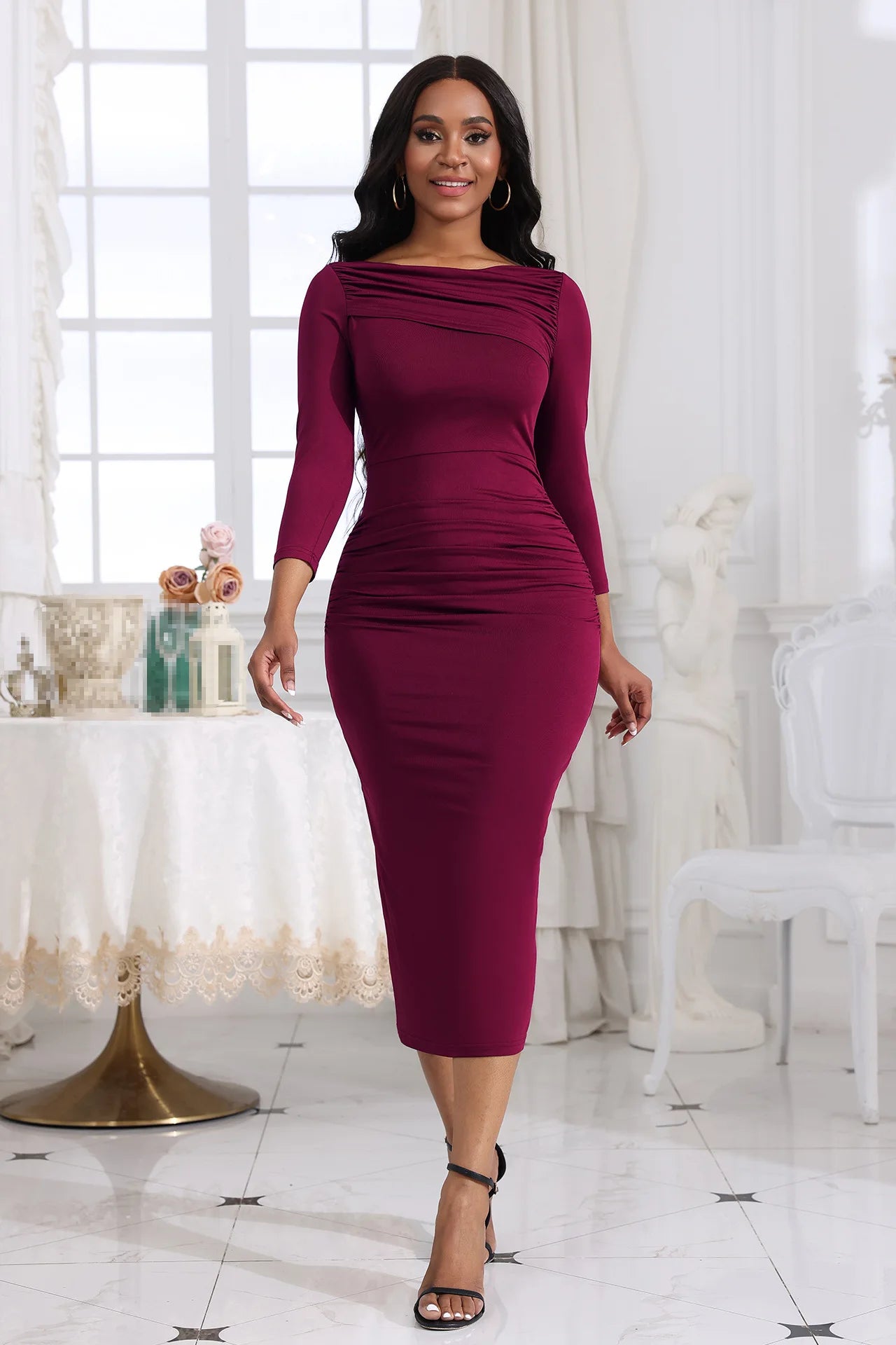 Vestido Elegante Feminino de Alta Qualidade
