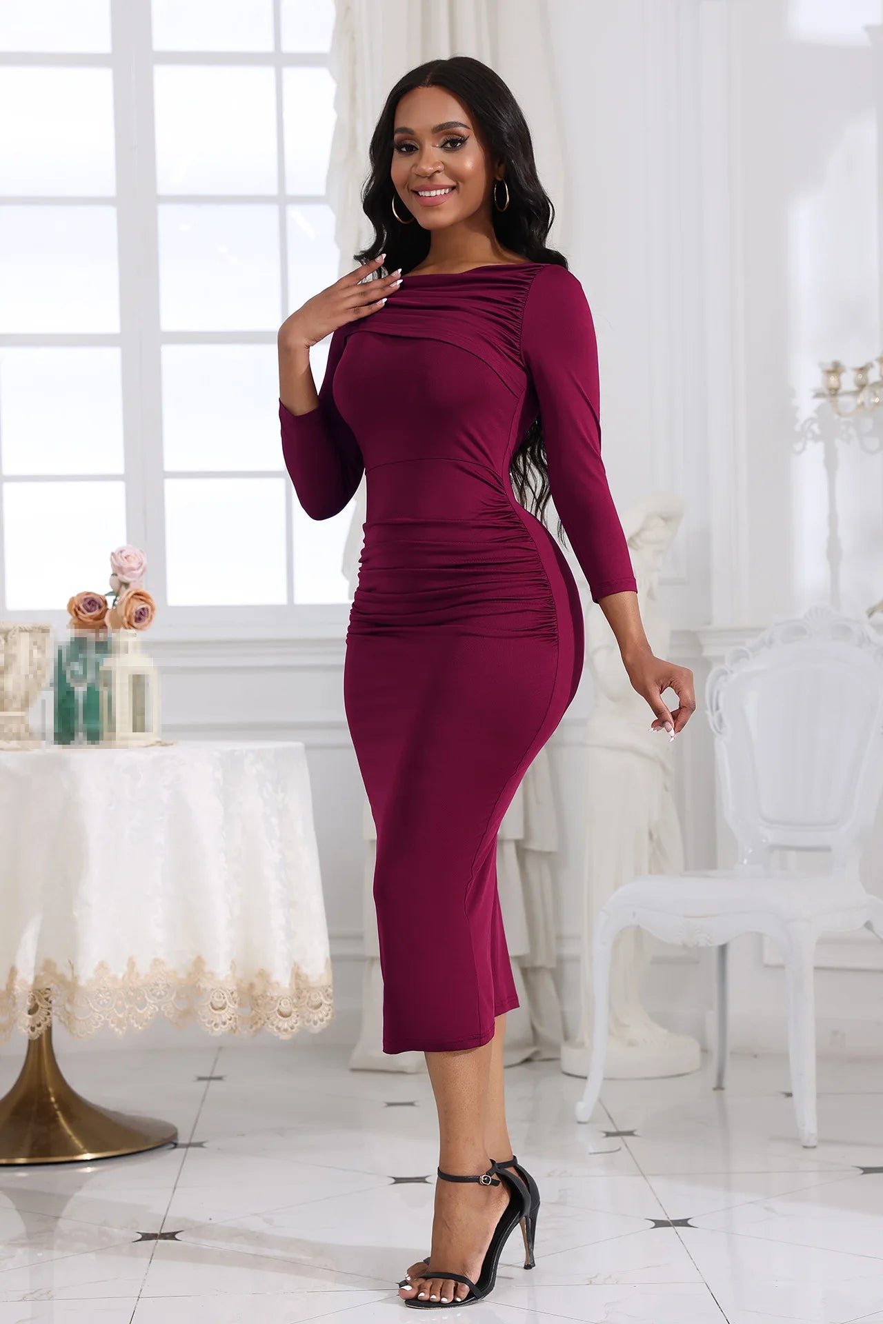 Vestido Elegante Feminino de Alta Qualidade