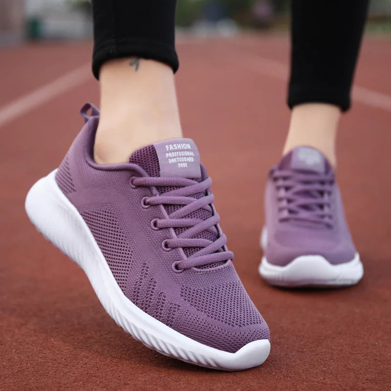 Tênis de malha respirável feminino ,tênis de corrida casual verão 2025