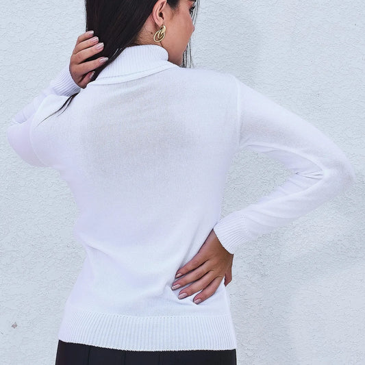 Suéter Cacharrel Feminino Gola Alta em Tricot — Perfeito para o Inverno
