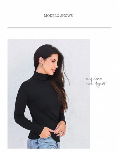 Suéter Cacharrel Feminino Gola Alta em Tricot — Perfeito para o Inverno