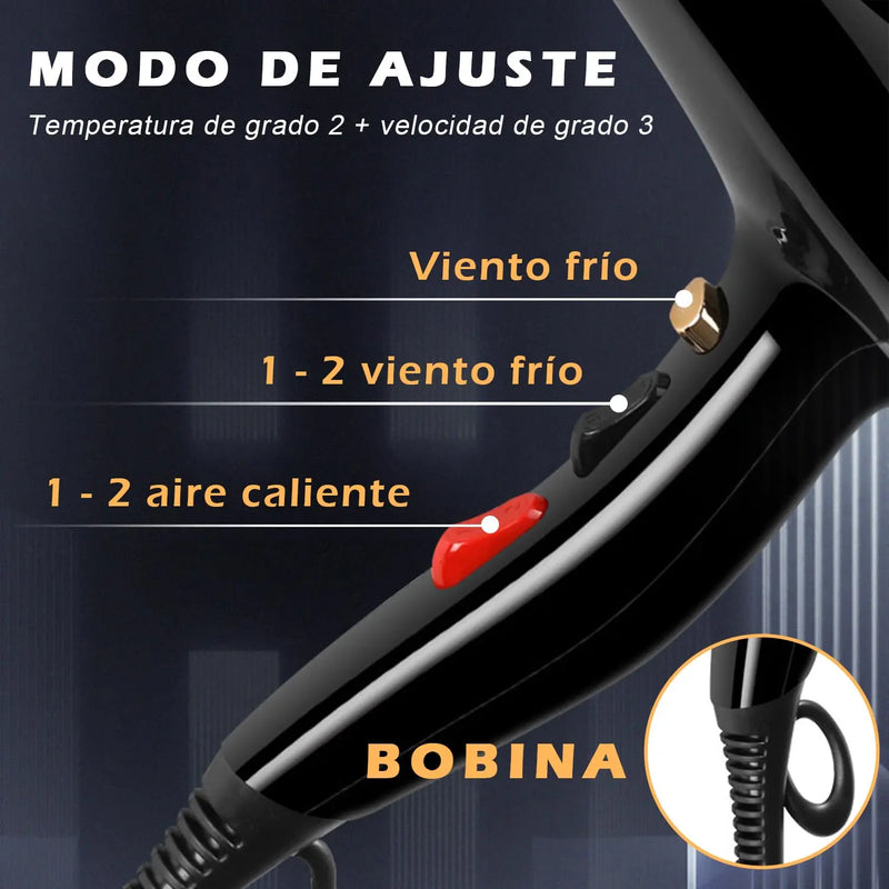 4 Em 1 Secador De Cabelo Profissional Iônico Turbo 6000w