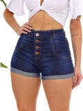 Shorts Jeans 4 Botões Cintura Alta Modelo Premium