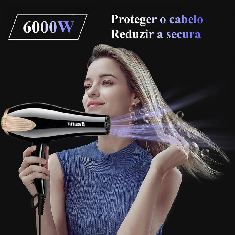 4 Em 1 Secador De Cabelo Profissional Iônico Turbo 6000w