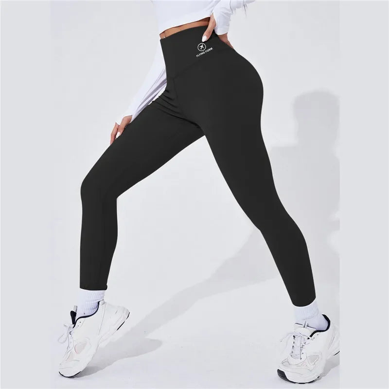 Leggings de ioga cintura alta para mulheres, calça justa esportiva 2024